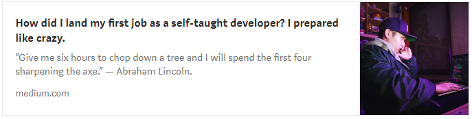 Self taught developer 