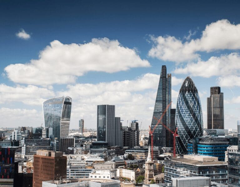 London skyline, UK tech sector concept