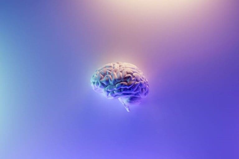 Brain in blue backround, neurodiversity concept