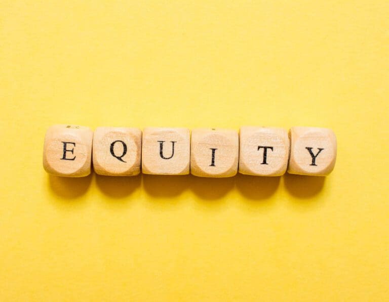 Equity spelled out on dice