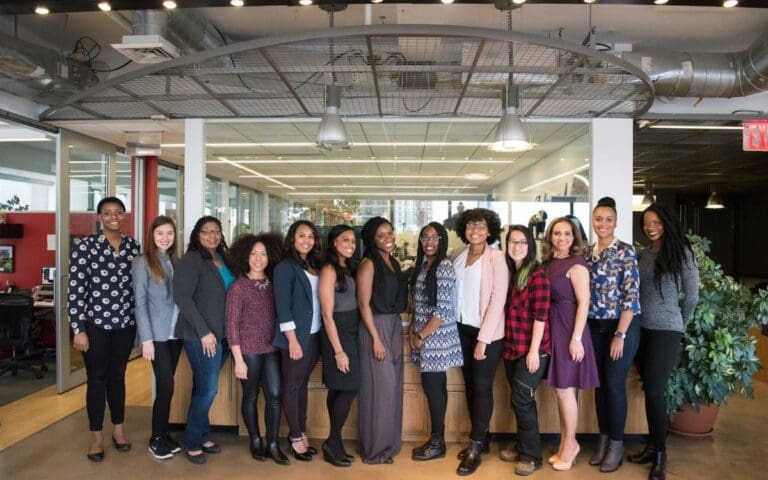 Group of diverse women in tech