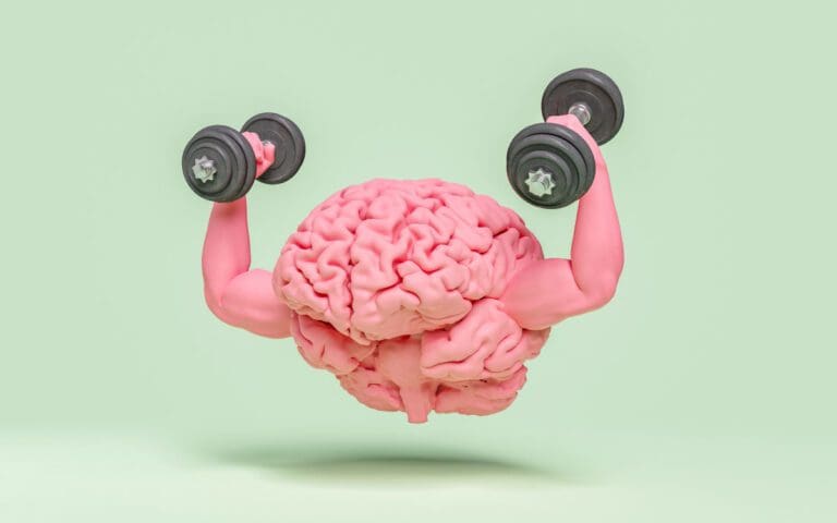 Brain holding weights = mental toughness