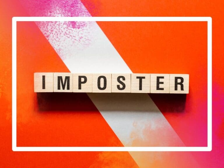 Imposter word concept written on cubes