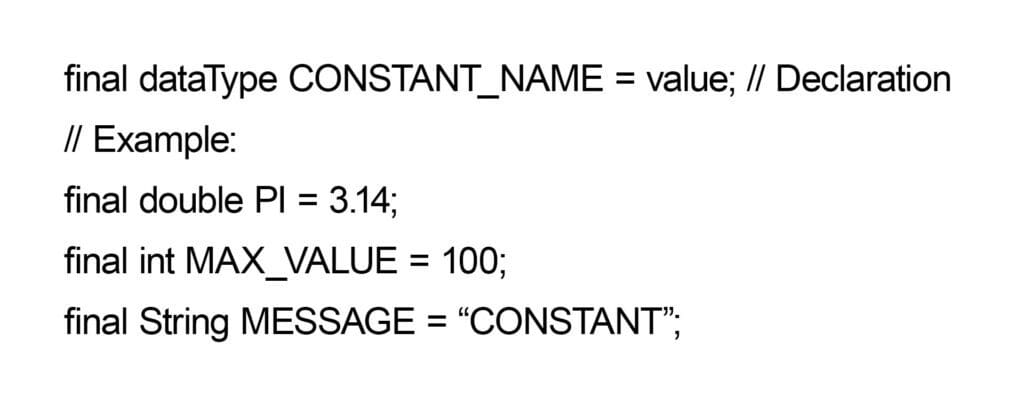 coding cheatsheet for Java