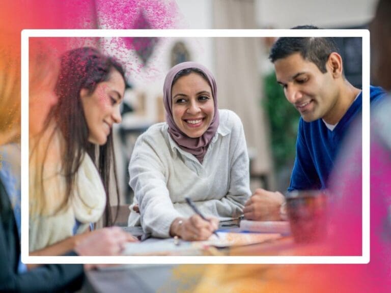 Group of diverse people networking