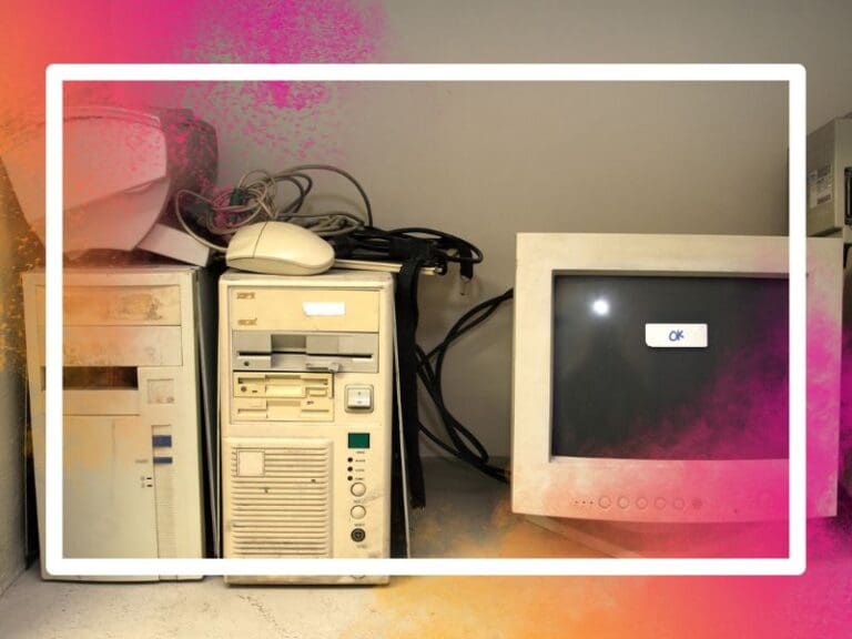 Legacy technology, bunch of old laptops and computers