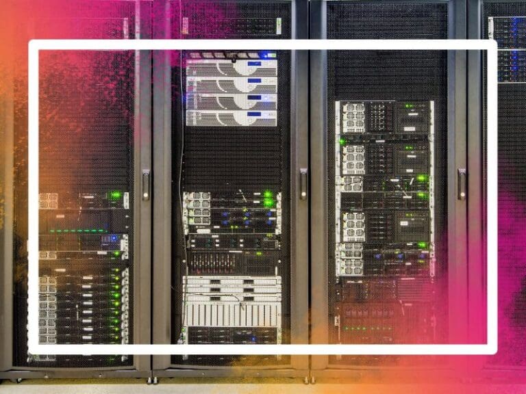 Server cabinets representing a super computer