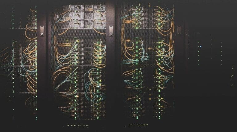 Server cabinets representing a super computer