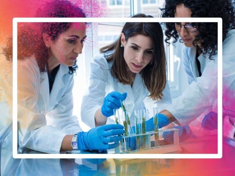 Female chemical engineers working in a lab, role model concept