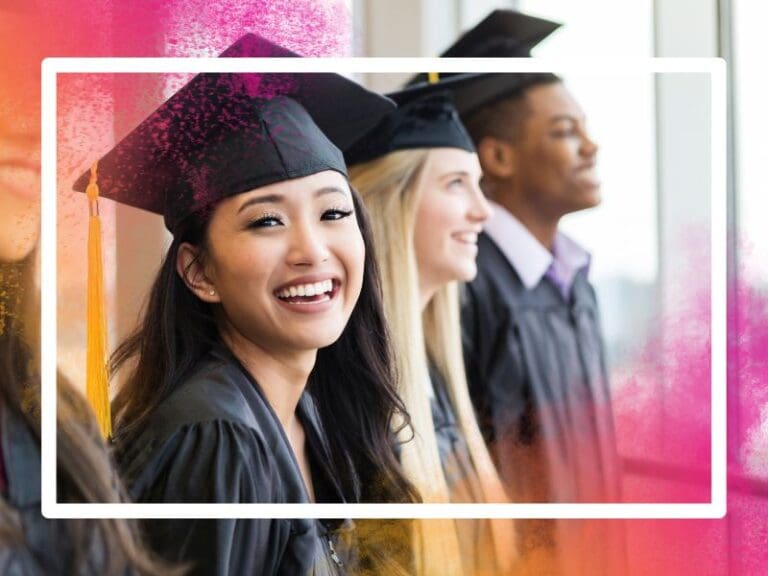 Happy female graduates at their graduation-ceremony