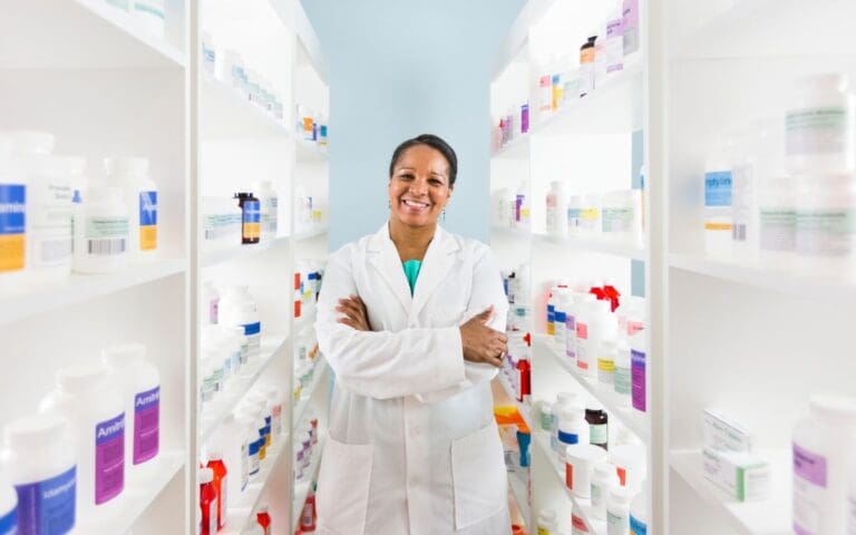 Portrait of a female pharmacist, women's health