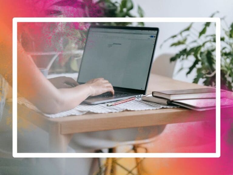 Women in tech working on a laptop at home