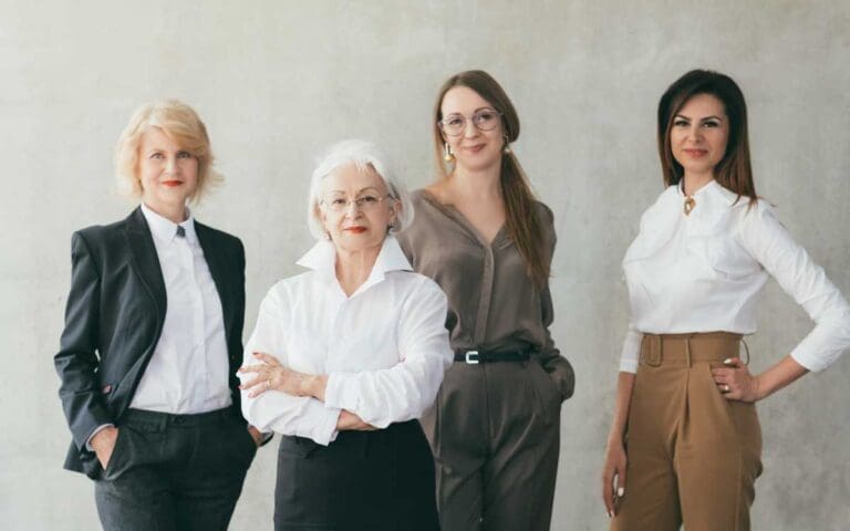 Successful business women educated female leaders, tech entrepreneurship