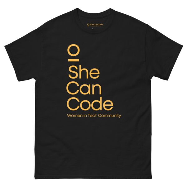 SheCanCode Logo Unisex Black TShirt