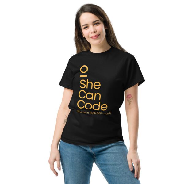 SheCanCode Logo Unisex Black TShirt