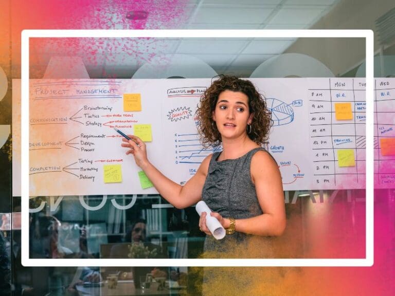 Female Manager Showing Project Management