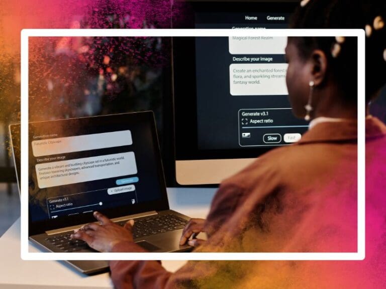 Laptop screen with AI generating task, inclusion and diversity