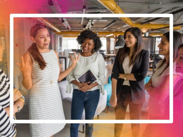 Group of women having informal conversation, support system