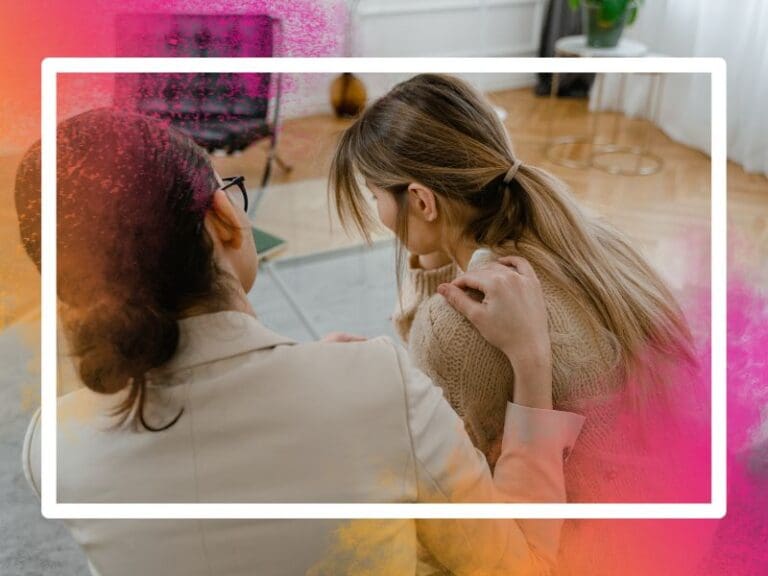 Back View of Person Comforting Her Colleague, Emotional Intelligence concept