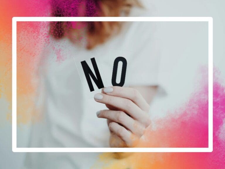 Person holding letters to spell out no, assertiveness concept