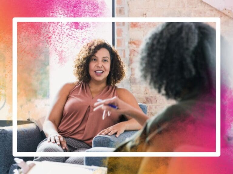 Women talking and listening, support web concept
