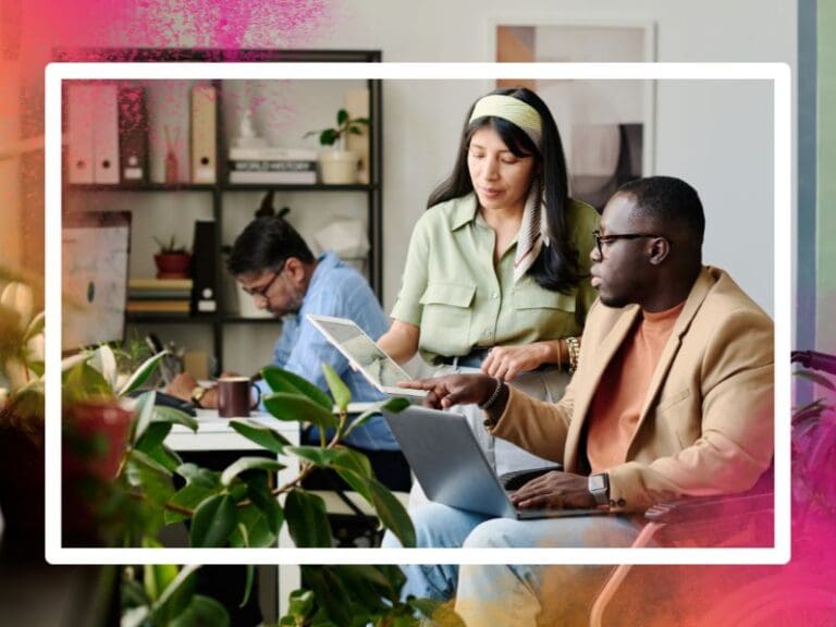 Collaborating in Modern Inclusive Office Environment, inclusive tech teams concept