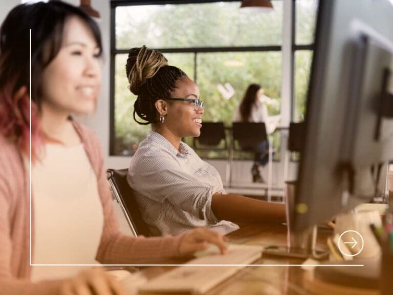 Women working in tech support, domain expertise