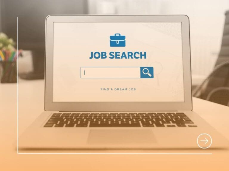 Job search website on laptop