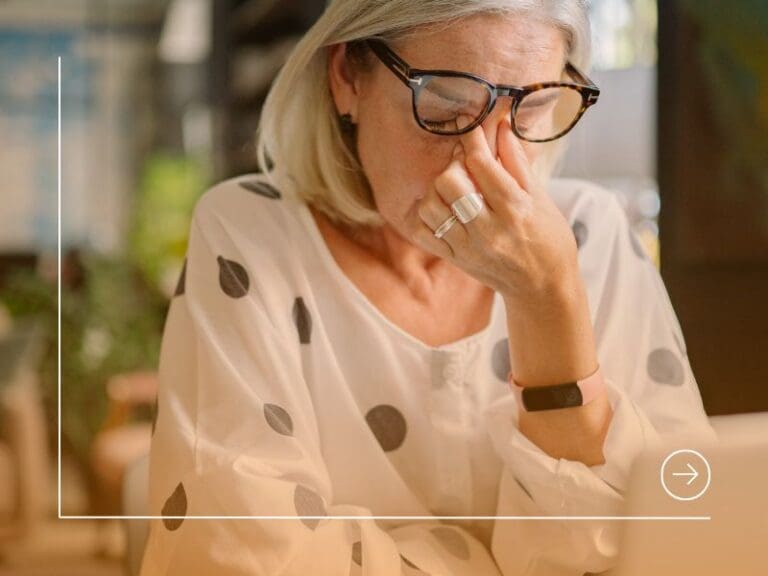 Worried woman looking at a laptop, confidence and imposter syndrome concept