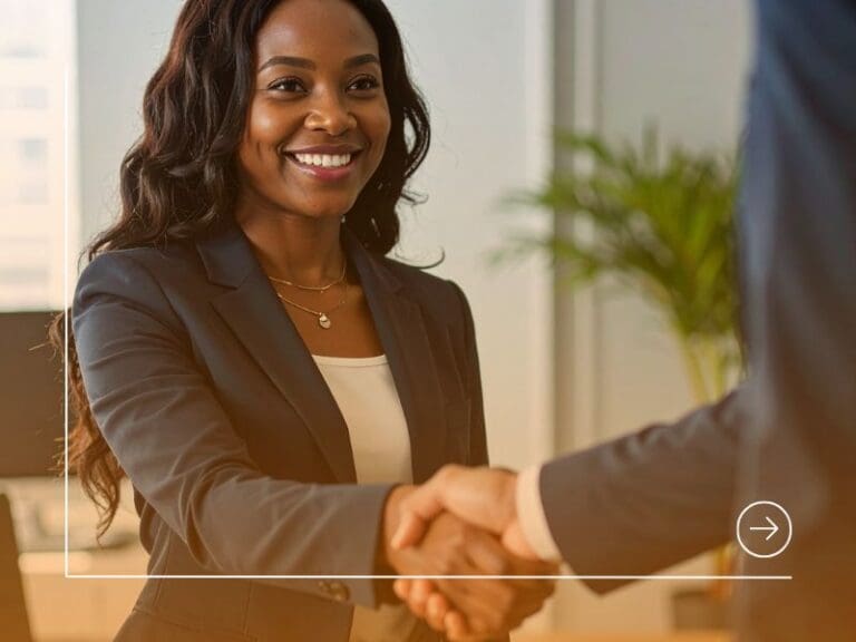 African Businesswoman Shaking Hands With Partner, promotion