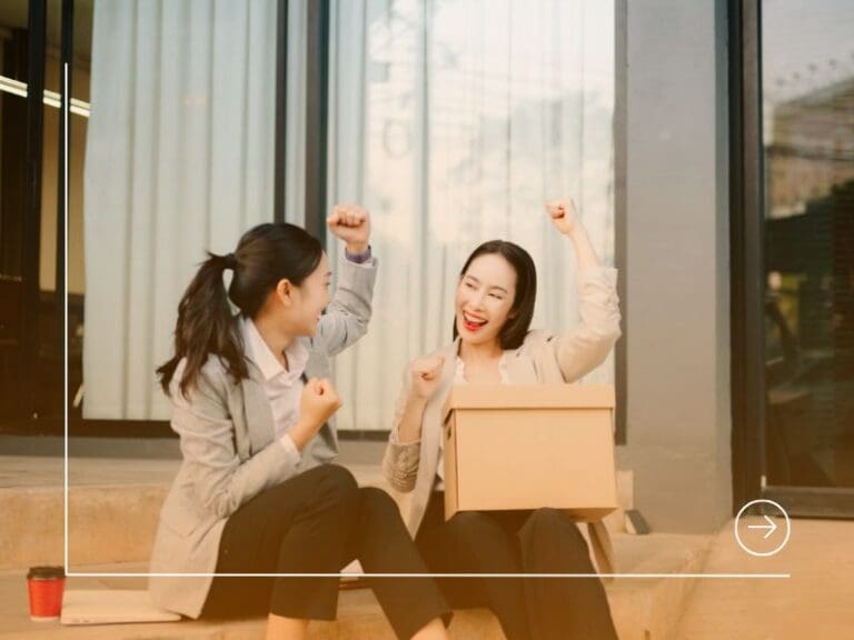 Happy women in tech celebrating success and new job opportunity