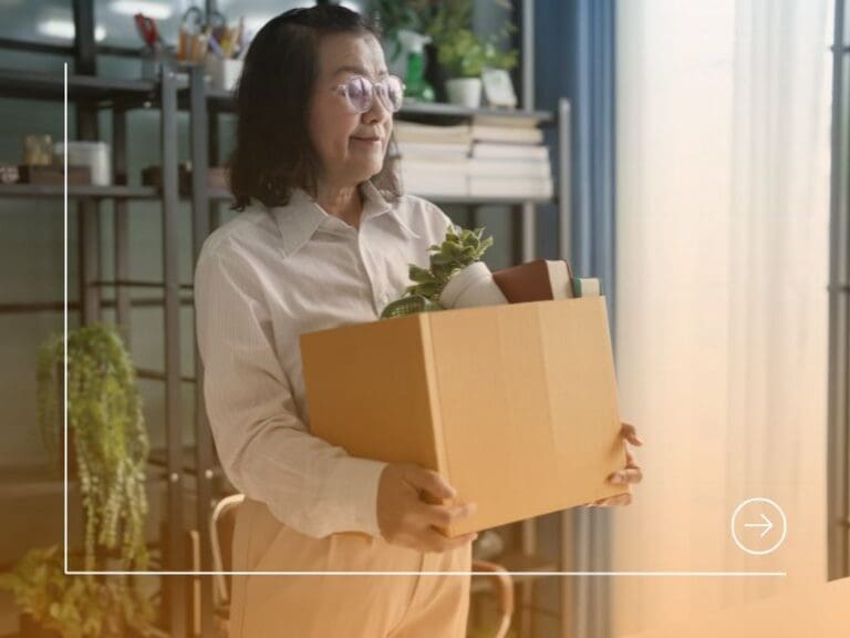 Quit Job senior asian business woman sending resignation letter, new job concept