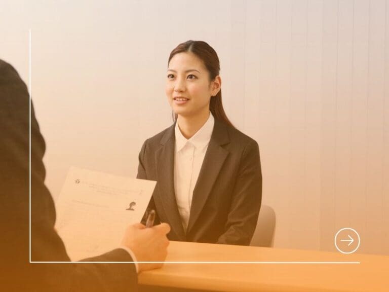 Job Interview Scene with a Young Woman, First tech role concept
