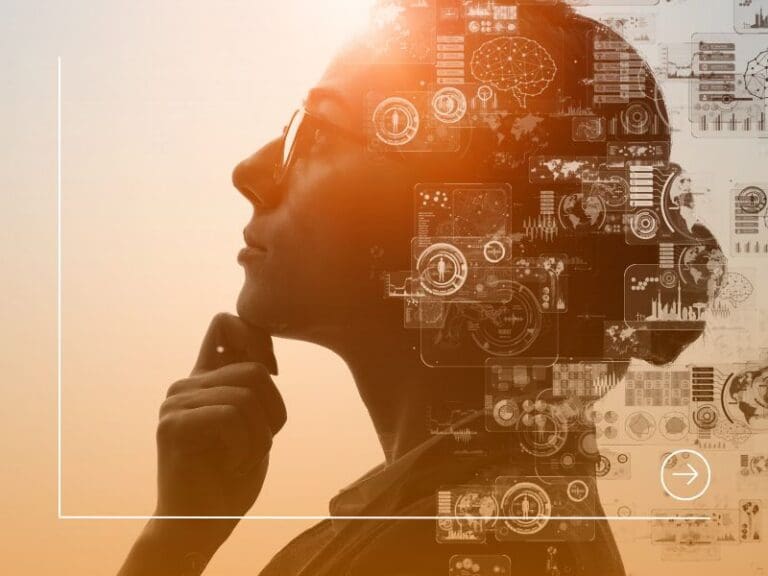 Artificial intelligence robot thinking, AI , AI-ready thinking concept