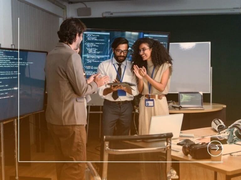 Team Collaborating in a Tech Office, building a career in technology