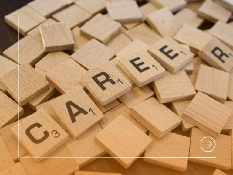 Wooden letter blocks spelling out career, unconventional careers concept