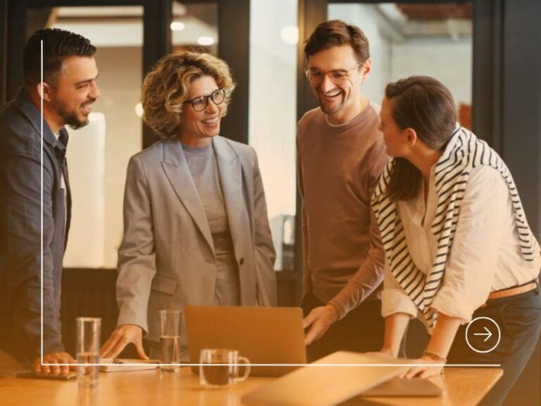 Business people having a meeting in a tech company, human skills