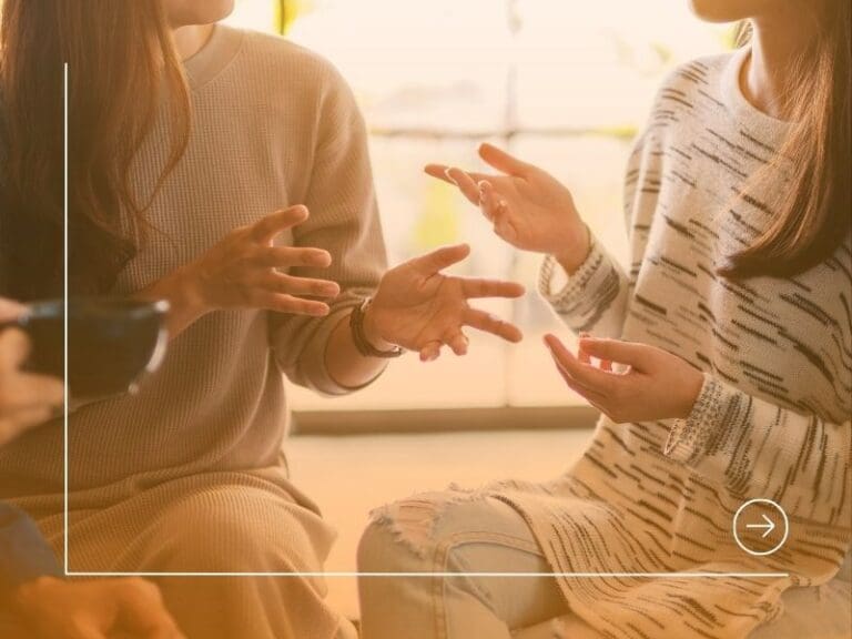 People sitting and talking together, September meetings
